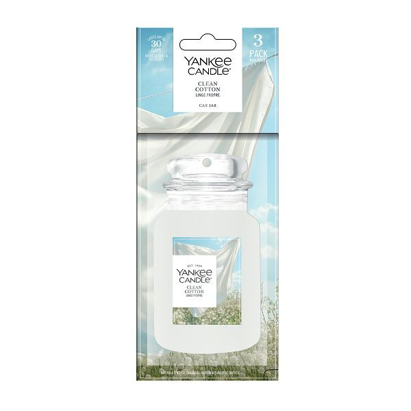 Yankee Candle Car Jar Clean Cotton (3 stuks) SYA00146 - 1