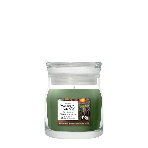 Yankee Candle Signature Small Jar Candle Balsam & Cedar Fireside (110 g) SYA00203 - 1