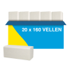 Z-vouw handdoeken 2-laags | 20 pakken | 123schoon huismerk | Geschikt voor Tork H3 dispenser