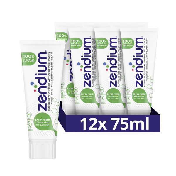 Zendium Aanbieding: Zendium Tandpasta Extra Fresh (12x 75 ml)  SZE01003 - 1