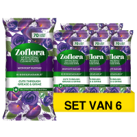 Zoflora Aanbieding: Zoflora Antibacteriële Reinigingsdoekjes Midnight Blooms (6 stuks - 70 doekjes)  SZO00110
