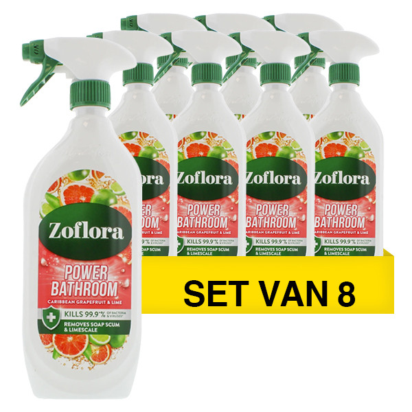 Aanbieding: Zoflora Badkamerreiniger Caribbean Grapefruit & Lime (8 flessen - 800 ml) SZO00102 - 1