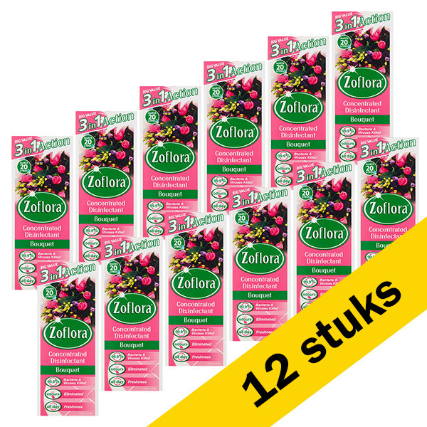 Zoflora Aanbieding: Zoflora allesreiniger concentraat - Bouquet (12 x 500 ml)  SZO00048 - 1