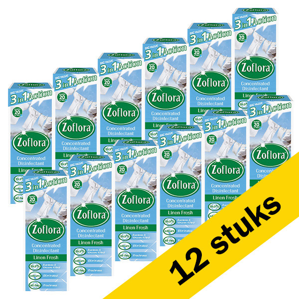 Zoflora Aanbieding: Zoflora allesreiniger concentraat - Linnen Fresh (12 x 500 ml)  SZO00058 - 1