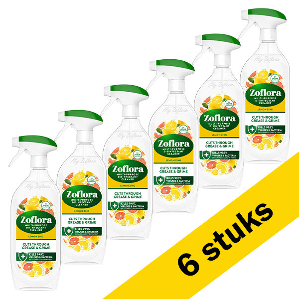 Zoflora Aanbieding: Zoflora allesreiniger multi-purpose spray - Lemon Zing (6 x 800 ml)  SZO00072 - 1