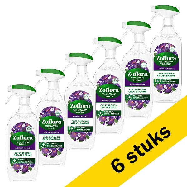 Zoflora Aanbieding: Zoflora allesreiniger multi-purpose spray - Midnight Bloom (6 x 800 ml)  SZO00080 - 1