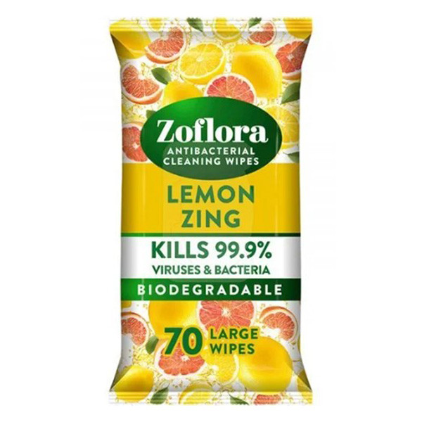 Zoflora multi-surface reinigingsdoekjes - Lemon Zing (70 doekjes)  SZO00083 - 1
