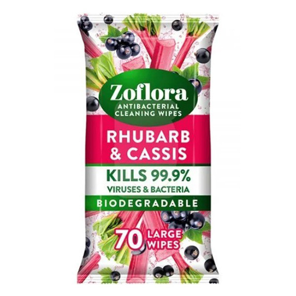 Zoflora multi-surface reinigingsdoekjes - Rhubarb & Cassis (70 doekjes)  SZO00085 - 1