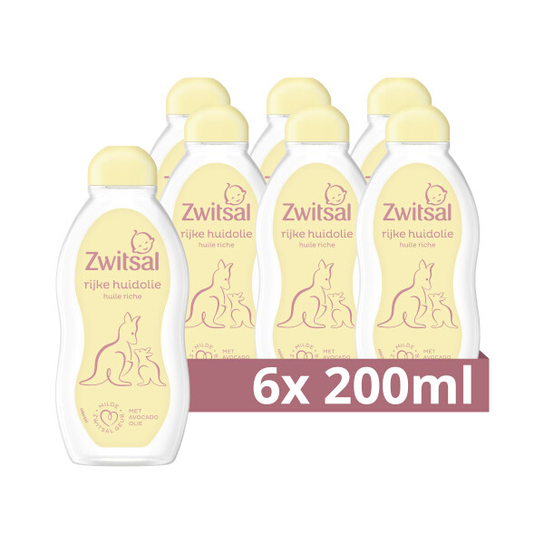 Aanbieding: Zwitsal Rijke Huidolie (6 stuks à 200 ml) SZW00129 - 1