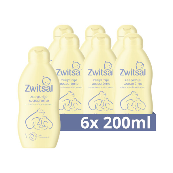Aanbieding: Zwitsal Zeepvrije Wascrème (6 stuks à 200 ml) SZW00117 - 1