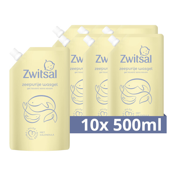 Aanbieding: Zwitsal Zeepvrije Wasgel Navulverpakking (10 stuks à 500 ml) SZW00109 - 1