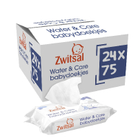 Zwitsal Aanbieding: Zwitsal billendoekjes Water & Care 1800 doekjes (24 x 75 stuks)  SZW00080