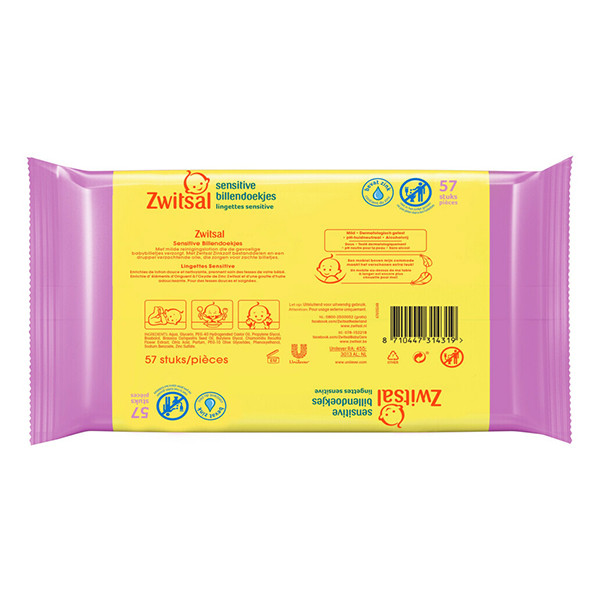 Zwitsal Sensitive Billendoekjes (12 x 57 stuks) SZW00153 - 2