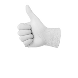 Witte latex handschoenen