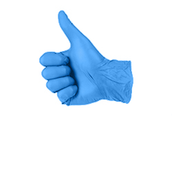 Blauwe nitril handschoenen