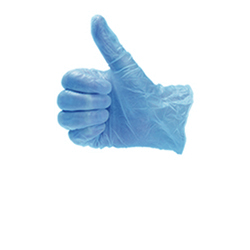 Blauwe vinyl handschoenen
