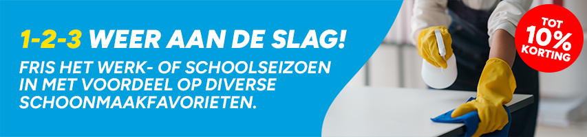 1-2-3 Weer aan de slag - schoonmaakmiddelen met korting