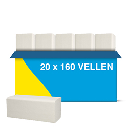 25% korting op Z-vouw handdoeken 2-laags | 20 x 160 doeken | 123schoon huismerk