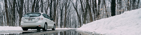 Winter met auto