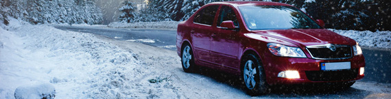 Rode auto in winter